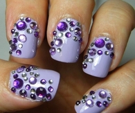 Lavender Nails with Sequins