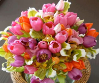 Bouquet of Colorful Tulips