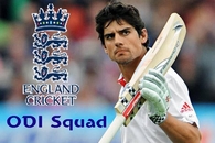 England Caption Cook with his squad for India ODI Series