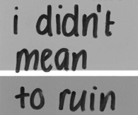 I didnt mean to ruin everything