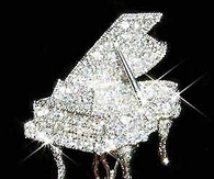 Crystal Grand Piano Brooch