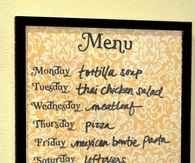 Wipe off weekly menu board