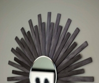 DIY Sunburst Wall Mirror of Paint Sticks