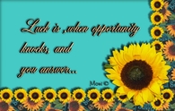 Luck is..
