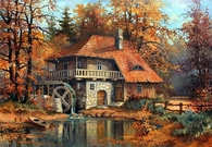 Painting of Windmill House in the Fall
