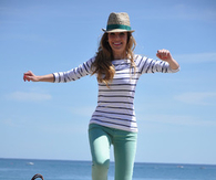 Mint Green Pants with Striped Top