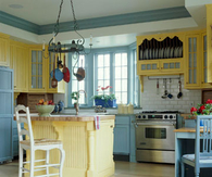Blue and Yellow Kitchen