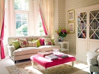 Pretty Living Room with Pink Accent