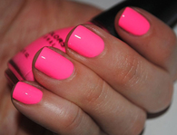 Glow in the dark hot pink nails