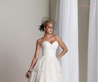 Short Ivory Strapless Wedding Dress