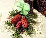 DIY Crepe Paper Pine Cone Decoration