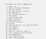 33 ways to stay creative