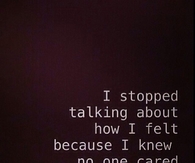 No one Cared Anyway