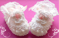 Sweet Chrocheted Baby Girl Booties