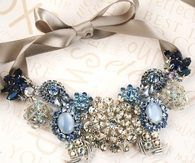 Gorgeous Necklace with Blue Diamonds & Stones
