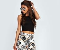 Aztec Pants with Cropped Top & Sandals