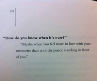 How do you know when it's over?