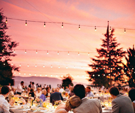 Sunset wedding party