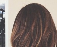 Long brunette caramel highlights