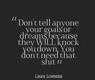 Dont Tell Anyone Your Goals