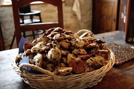 Basket of chocolate chip cookies