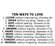 Ten Ways To Love