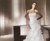 Gorgeous White Wedding Gown with Ruffles