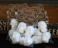 Molded skull sugar cubes
