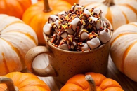Pumpkin spice marshmallow hot chocolate