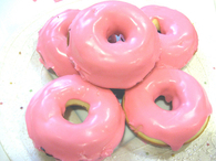 Strawberry icing donut