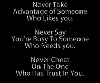 Things to never do