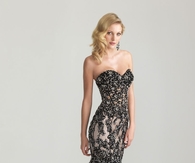 Beaded Floor Length Strapless Gown
