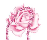 Pink Rose and Glitter Pearls