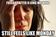 Tuesday after a long weekend