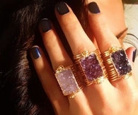 Rectangle Stone Rings