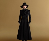 Gucci Black Double Breasted Pleat Coat