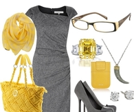 Gold & Gray Professional Work Outfit