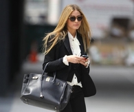 Black Blazer and Pants with White Blouse & Pumps