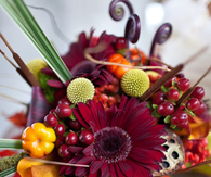 Mini pumpkin flower bouquet