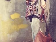 Floral top and knee high socks