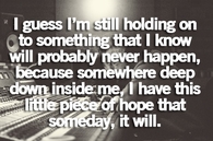 I am still holding on
