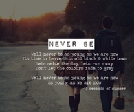 We will never be