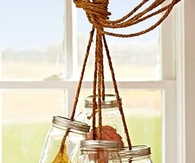 Leaf jar chandelier