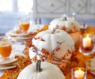 Orange and white pumpkin centerpiece