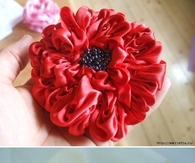 DIY Dahlia Flower From Ribbons