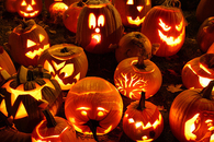 Glowing jack o lanterns