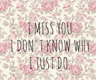 I miss you, i dont know why I just do