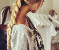 Blonde braided ponytail