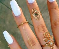 Long white nails
