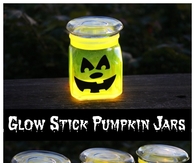 DIY Glow Stick Pumpkin Jars